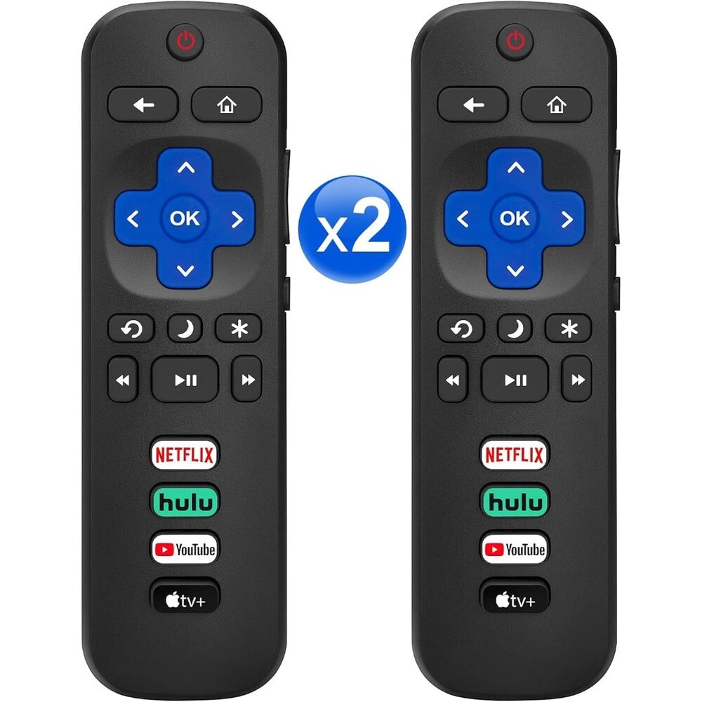 Universal Black Remote Control Set - 2 Pack